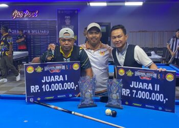 Atlet POBSI Nunukan All Nunukan Final di Tournament Billiard Zainal Arifin Paliwang