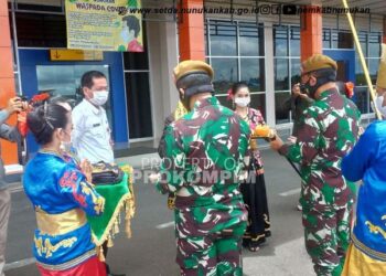 Kedatangan Komandan Pusat Kesenjataan Artileri Pertahanan Udara di Nunukan Disambut Sekda Nunukan