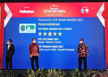 PDAM Raih Penghargaan Top BUMD Awards Bintang 5