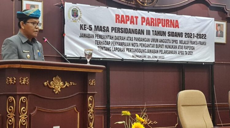 Begini Jawaban Pemkab Nunukan atas PU Fraksi DPRD Terhadap LKPD 2021.
