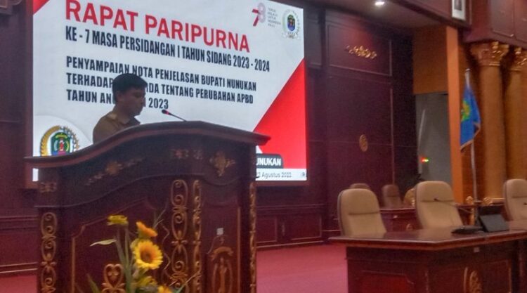 Rapat Paripurna Nota Penjelasan Bupati Nunukan Terhadap Raperda Perubahan APBD TA 2023