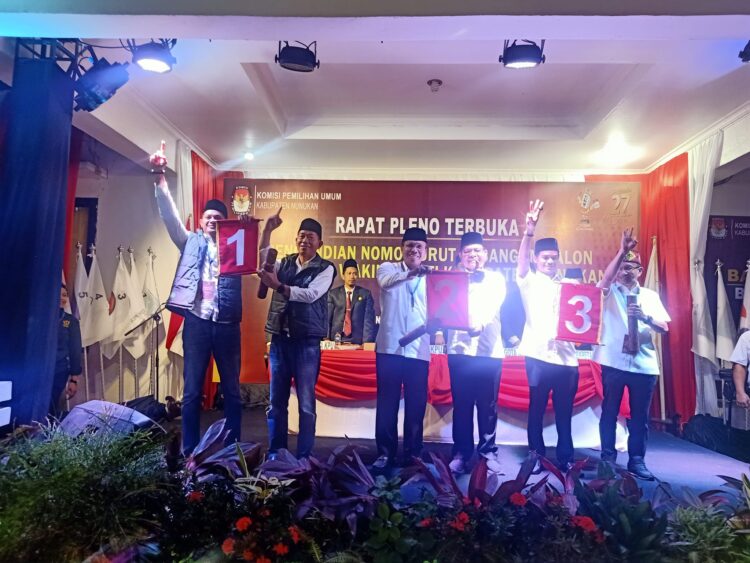 Pencabutan Undian Paslon Bupati dan Wabup Nunukan 2024 , GAAS Nomor Urut 1, BAHAGIA Nomor Urut 2 dan BERIRAMA Nomor Urut 3