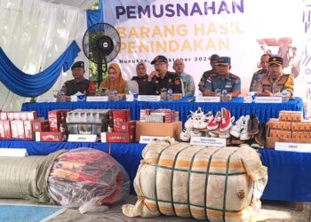 Bupati Nunukan Hadiri Acara Hibah dan Pemusnahan Hasil Penindakan Bea Cukai Nunukan