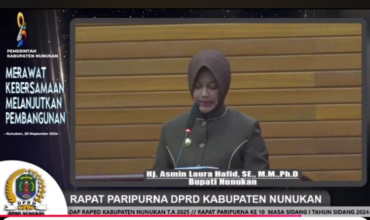 Bupati Sampaikan Pendapat Akhir Atas Persetujuan Bersama DPRD Terhadap Ranperda APBD Kabupaten Nunukan TA 2025