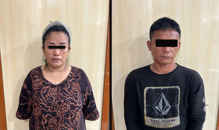 Pasutri Ditangkap di Di Dermaga Tradisional Aji Putri, Sembunyikan Sabu 44,89 Gram di Gulungan Rambutnya