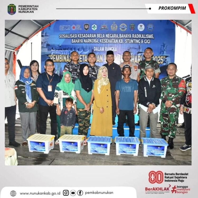 LANAL Nunukan Selenggarakan Sosialisasi Kesadaran Bela Negara, Bahaya Radikalisme, Bahaya Narkoba, Kesehatan KB, Stunting dan Gizi dalam rangka Pembinaan Ketahanan Wilayah Bahari T.A 2025.