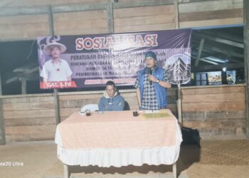 Gat S.Pd Sosialisasikan Perda No 4 Tahun 2023  Tentang Perubahan Atas Peraturan Daerah No 16 Tahun 2018 Tentang Pemberdayaan Masyarakat Hukum Adat