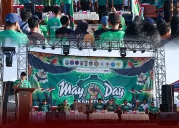 Wakil Ketua DPRD Kaltara, H. Muddain, ST Hadiri Peringatan Hari Buruh Internasional (May Day) 2026 Di Tarakan Berlangsung Melalui Gelaran Kahutindo Expo 2026 Yang Dipusatkan Di Area Bandara Juwata Tarakan