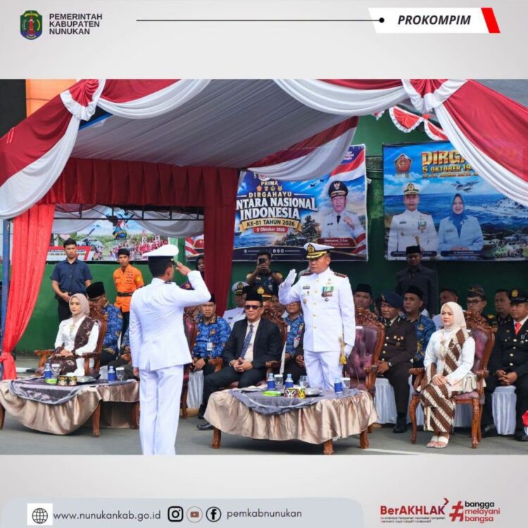 Hikmat dan Meriah, Upacara HUT TNI yang Ke 81 Digelar di Alun Alun Kota Nunukan