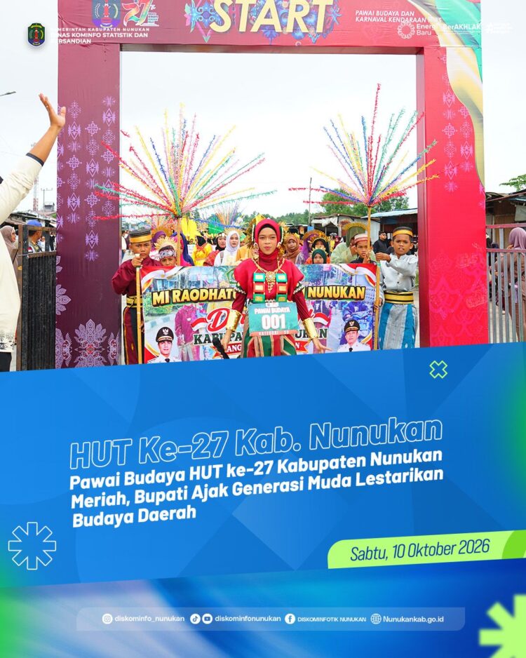 Pawai Budaya HUT ke-27 Kabupaten Nunukan Meriah, Bupati Ajak Generasi Muda Lestarikan Budaya Daerah